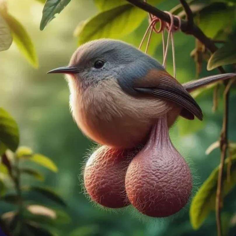 bird with balls